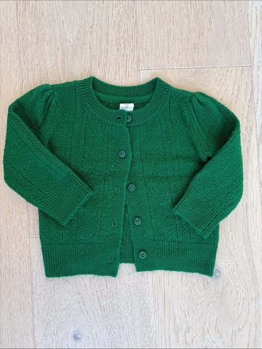 GAP Green Cable Knit Baby Cardigan